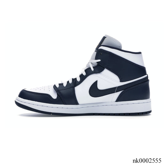 AJ 1 Mid White Metallic Gold Obsidian Shoes Sneakers - nk0002555 image 2
