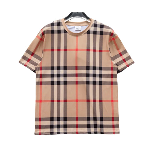 BUR Check Cotton Jacquard T-shirt in Beige - 382 - bbr0000382 image 0