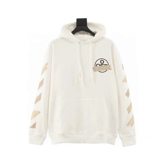 OW Diagonal Tape Arrows Hoodie in White - 349 - owf0000349 image 0