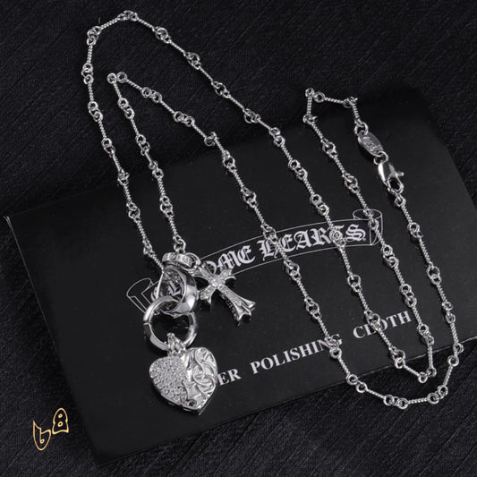 CH Heart And Cross Pendant Necklace - CH0022 image 0