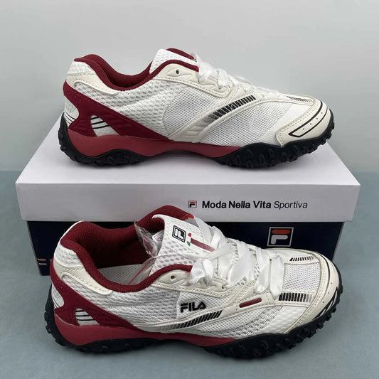 FL Echappe 2 White and Wine-Red Shoes Sneakers - nk0005392 image 2