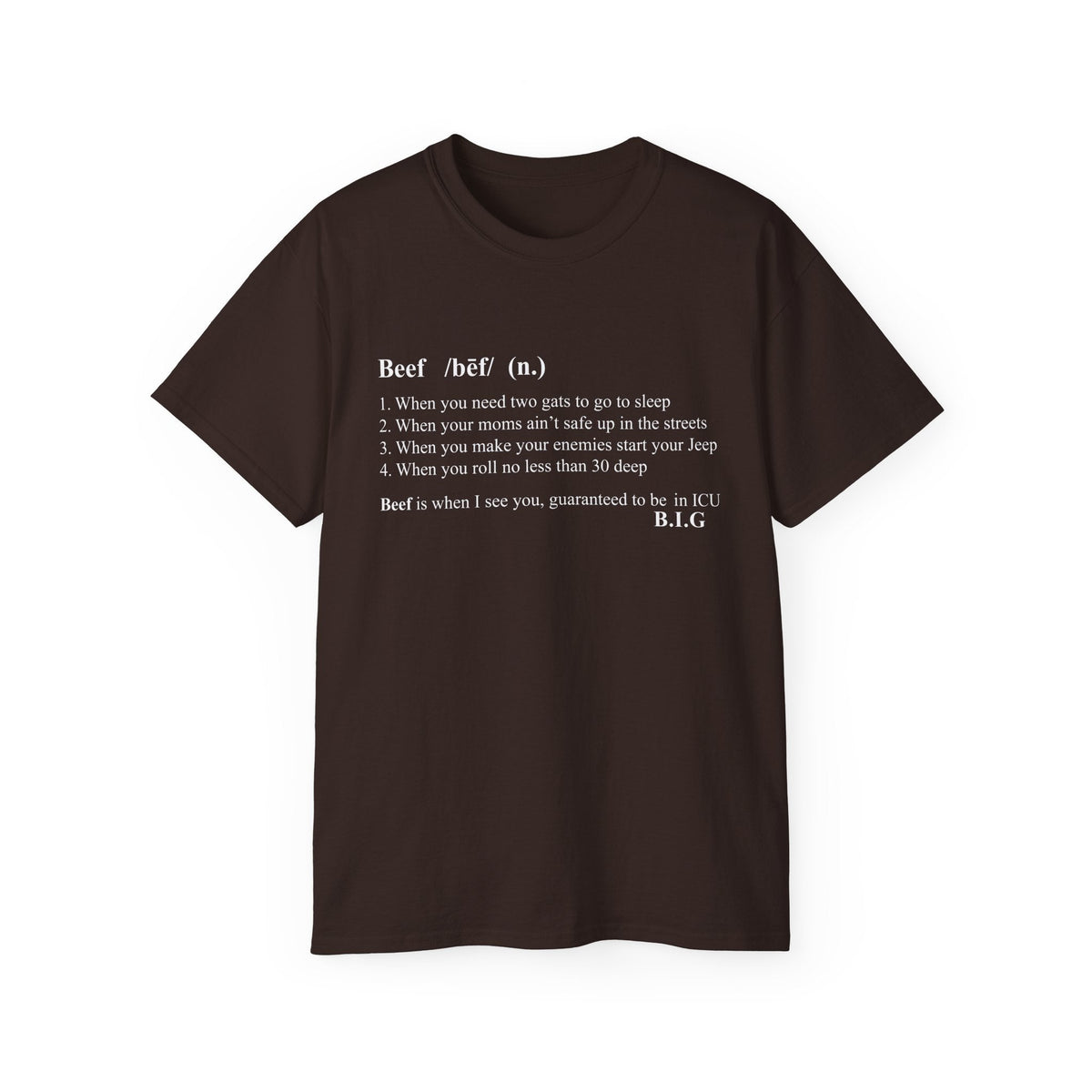 Beef Definition T-Shirt - L, Dark Chocolate image