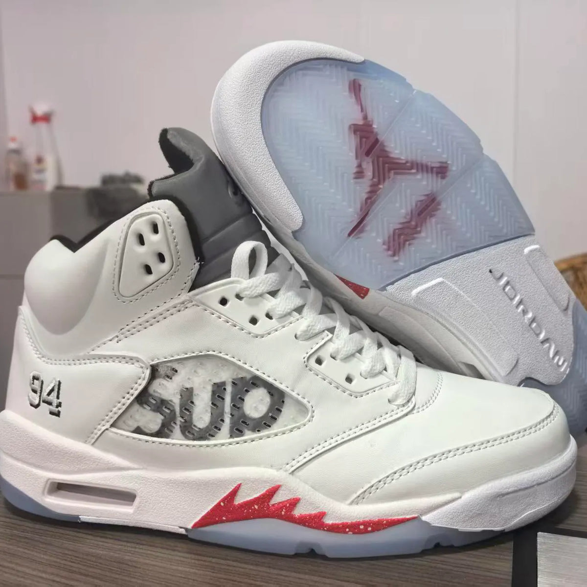 SUP x AJ 5 White Shoes Sneakers - nk0004701 image 9