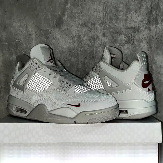 Nigel Sylvester x AJ 4 White Grey Mamba Shoes Sneakers - nk0004677 image 2
