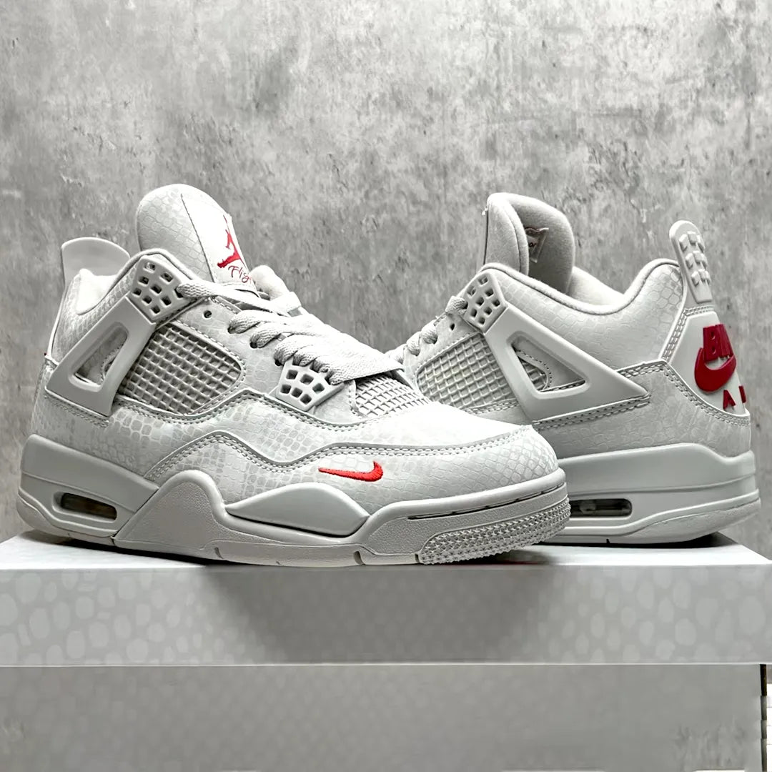 Nigel Sylvester x AJ 4 White Grey Mamba Shoes Sneakers - nk0004677 image 4