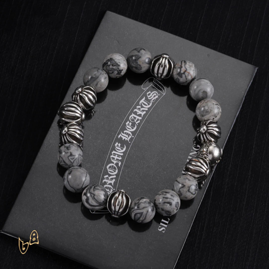 CH Grey Beaded Cross Bracelet - CH0069 image 2