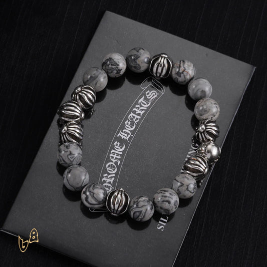 CH Grey Beaded Cross Bracelet - CH0069 image 2