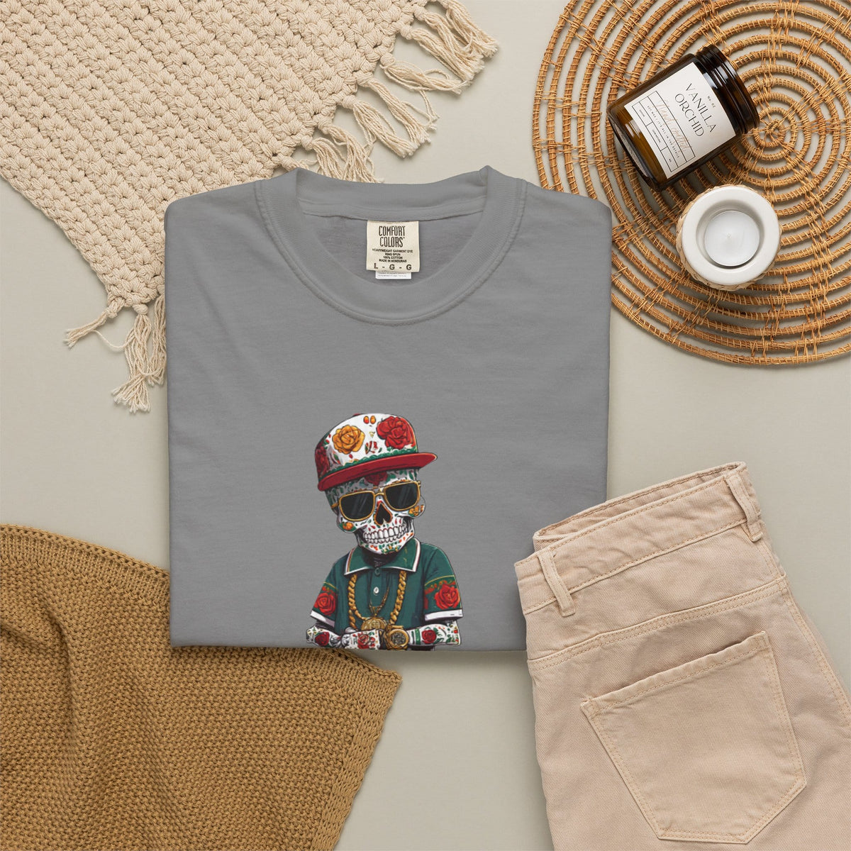 Skull Luxury Unisex Garment-Dyed T-shirt image 57