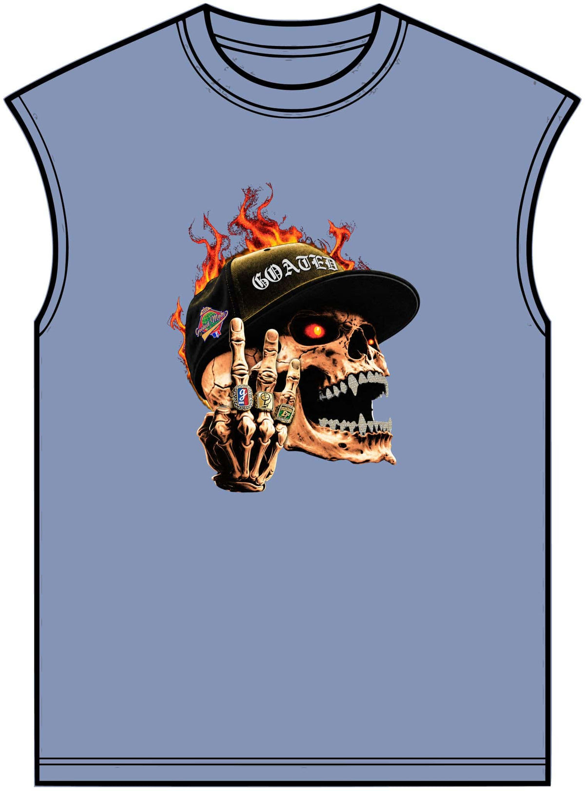 GOATED Skull Unisex Garment-Dyed Muscle Tee image 12