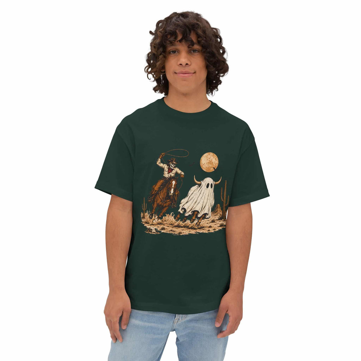 Halloween Cowboy Unisex Oversized Boxy Tee image 43