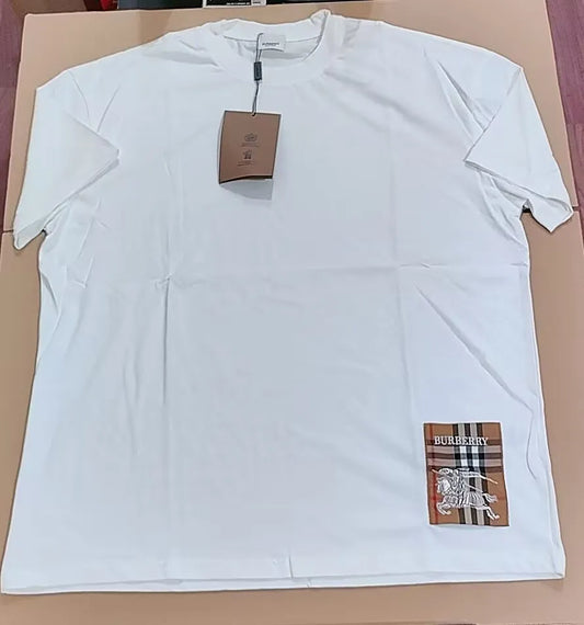 BUR Check Label T-Shirt in White - 384 - bbr0000384 image 0