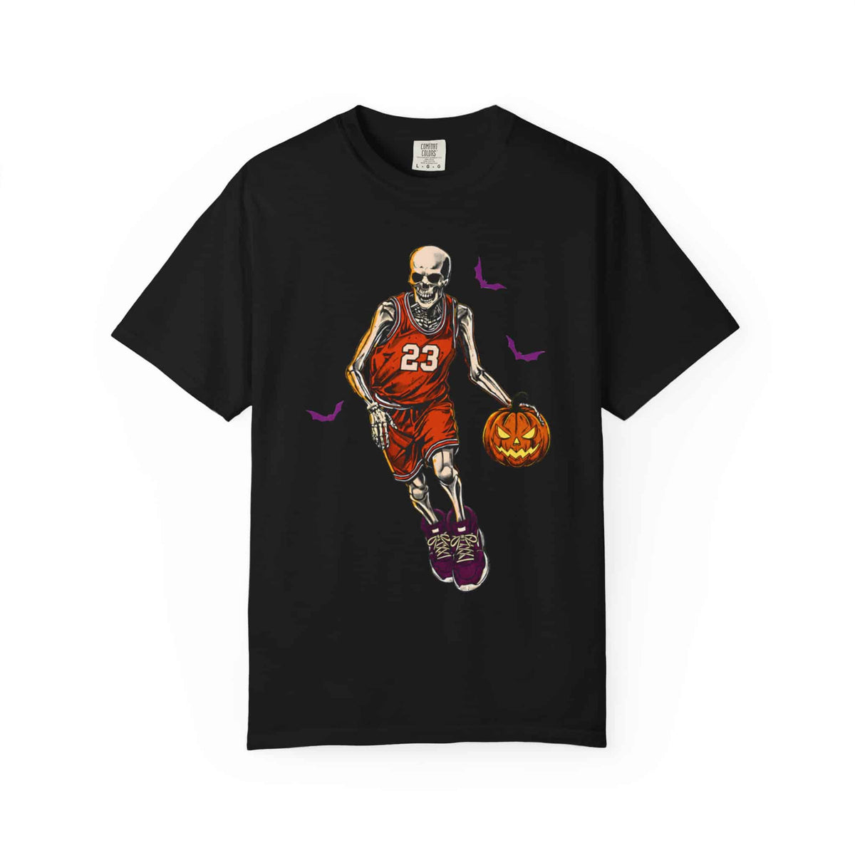 Halloween Basketball Unisex Garment-Dyed T-shirt image