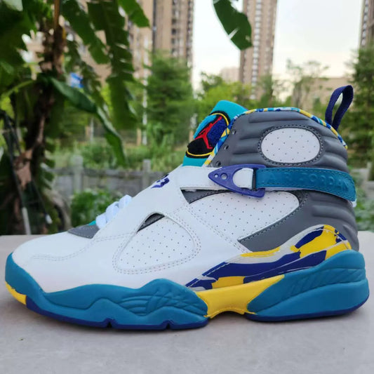 AJ 8 White Aqua Shoes Sneakers - nk0004142 image 2