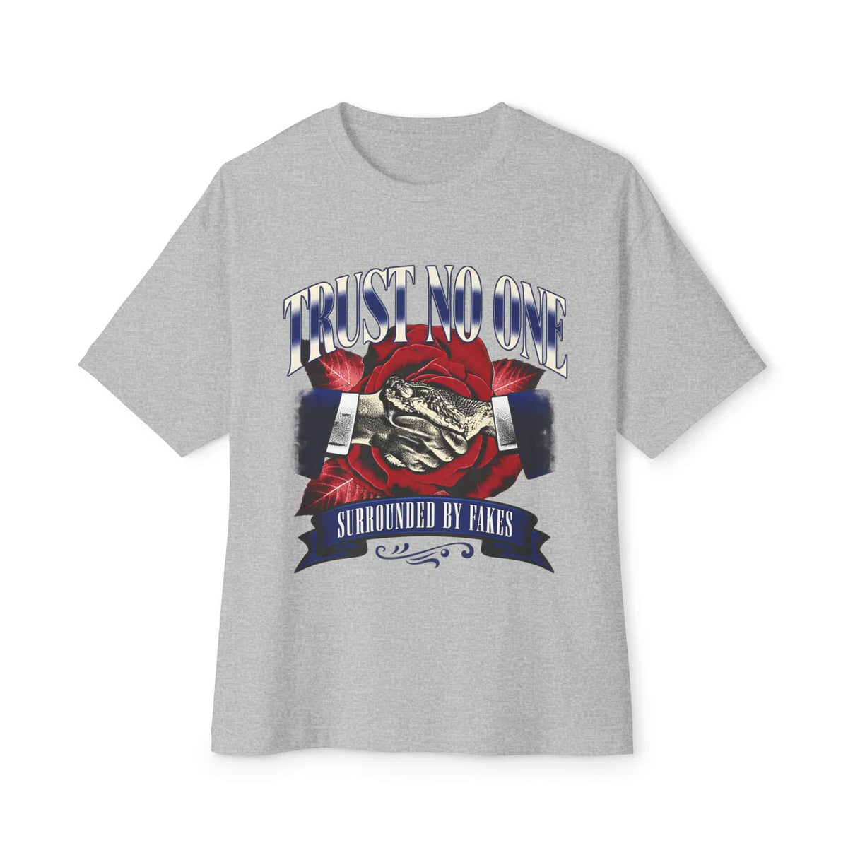Graphic Print Unisex Oversized Boxy Tee - POD0037 - Athletic Heather, L image