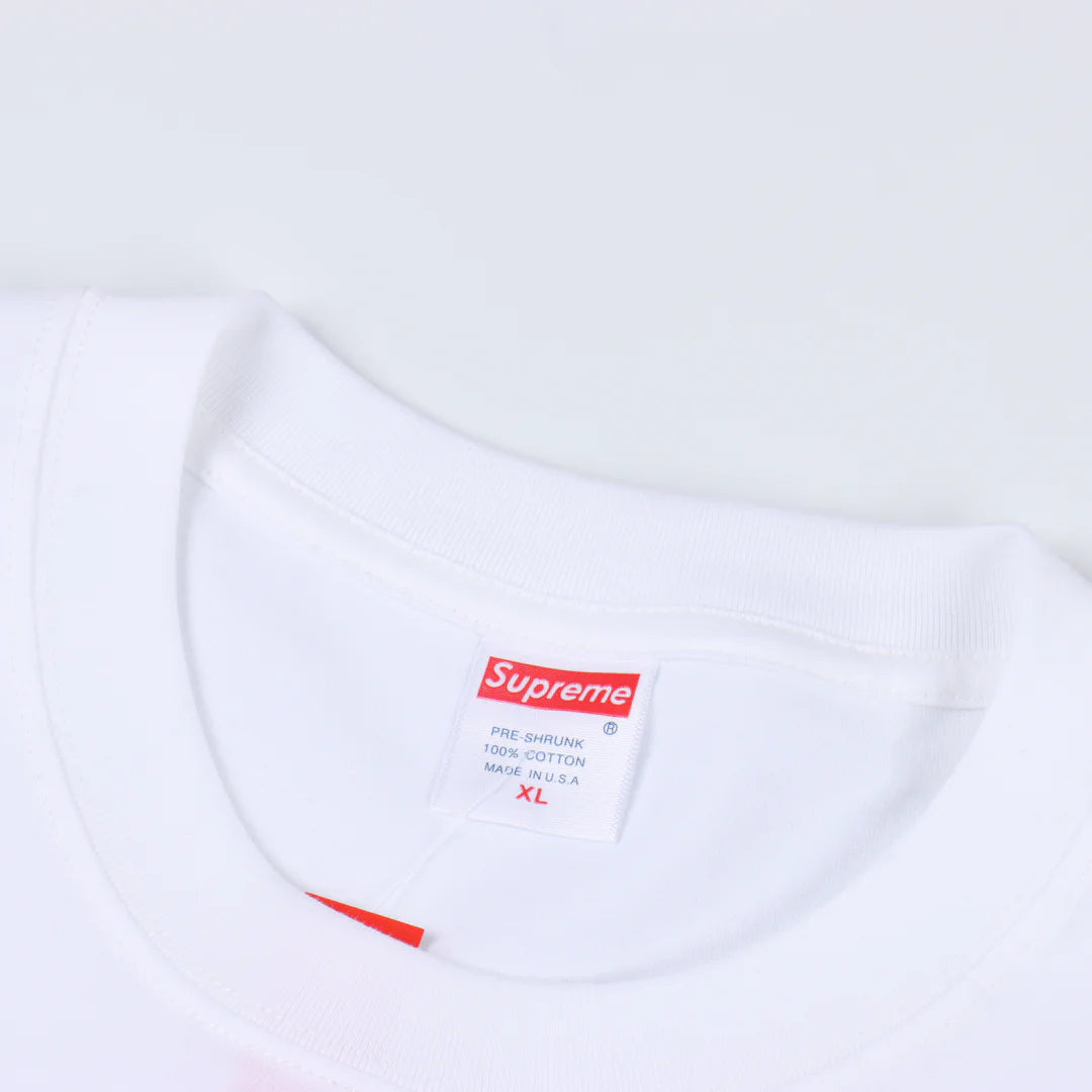 SUP Box Logo Zebra Blue Print T-Shirt in White - 515 - spm0000515 image 2