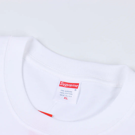 SUP Box Logo Zebra Blue Print T-Shirt in White - 515 - spm0000515 image 2