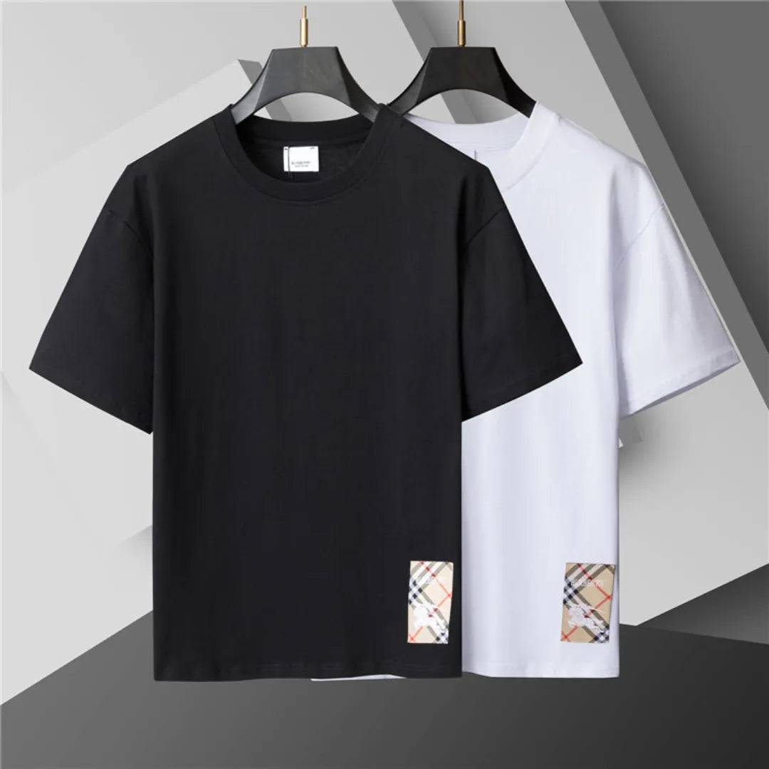 BUR Check Label T-Shirt in White - 384 - bbr0000384 image 3