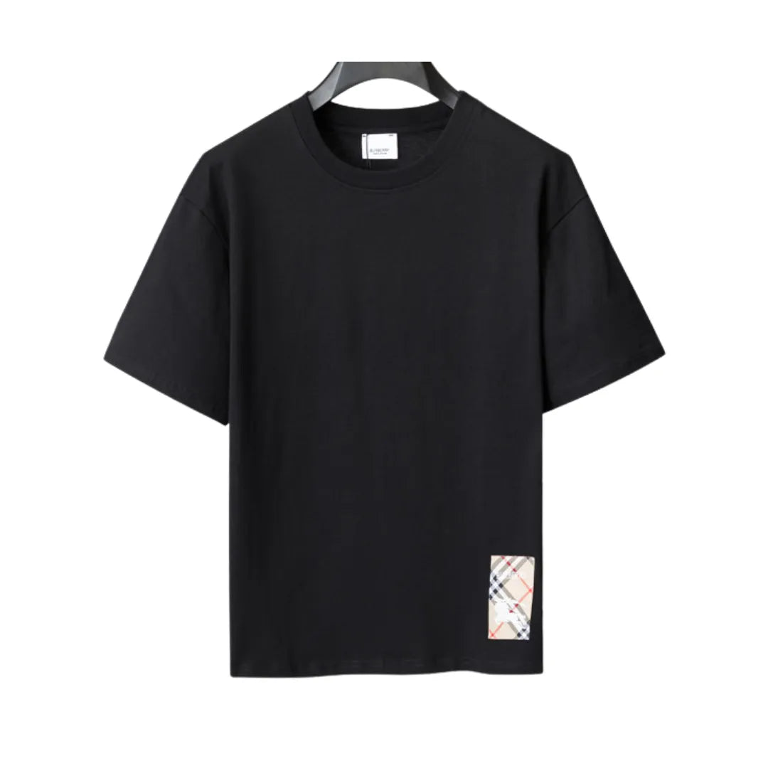 BUR Check Label T-Shirt in Black - 383 - bbr0000383 image 0