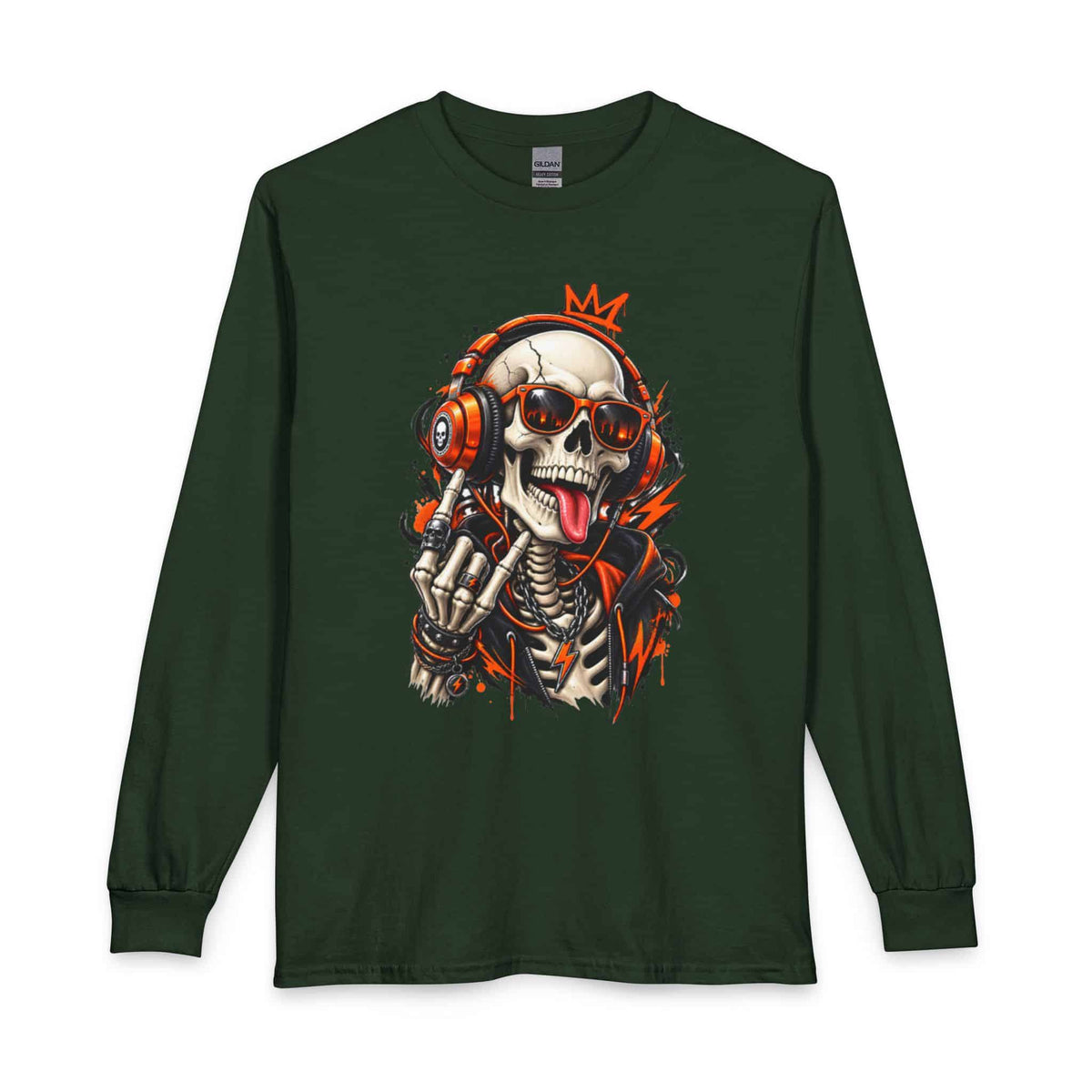 Neon Skull DJ Long Sleeve T-Shirt image