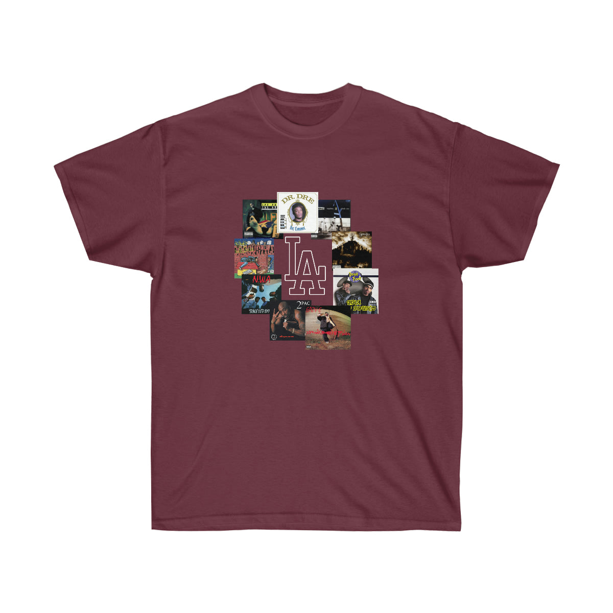Rap LA Albums Men T-Shirt - Maroon, 3XL image