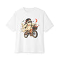 Ghost Rider BMX Unisex Oversized Boxy Tee - White, S image