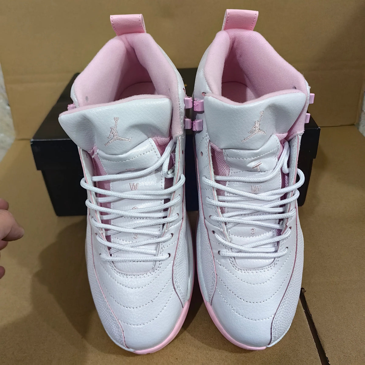 AJ 12 White Pearl Pink Shoes Sneakers - nk0004936 image 13