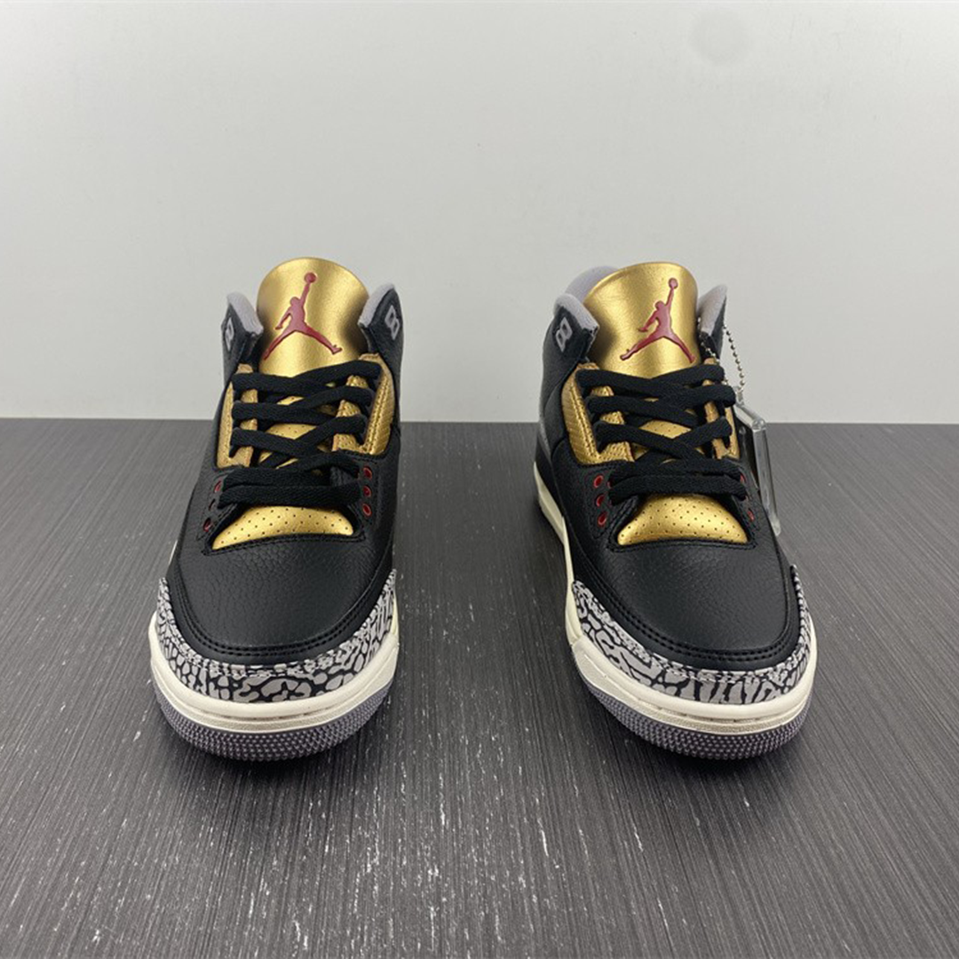AJ 3 Black Gold Shoes Sneakers - nk0002295 image 4