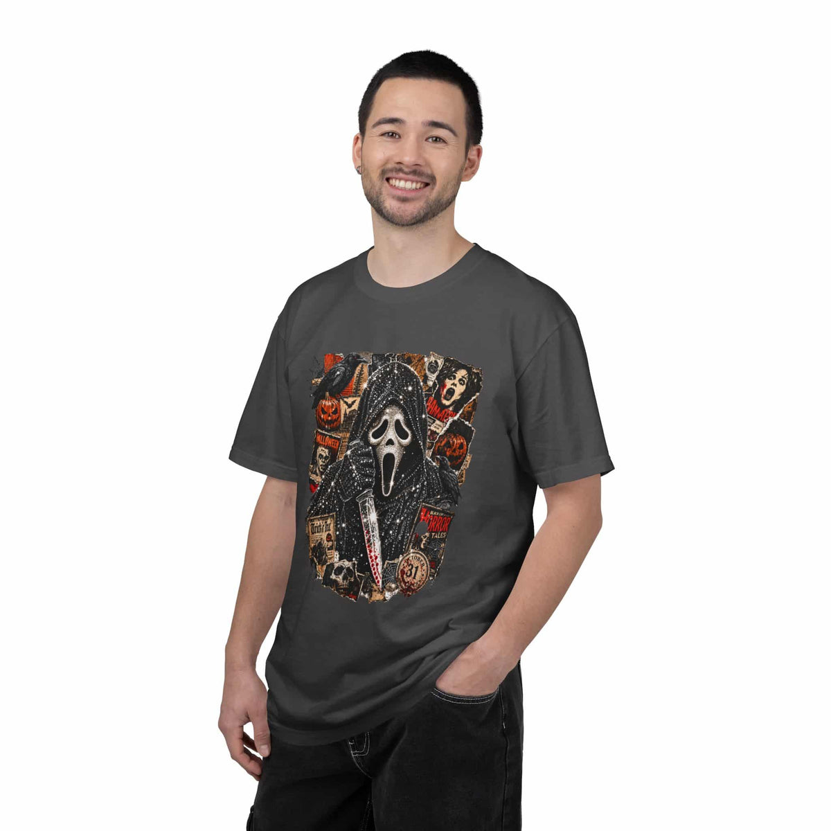 Halloween Horror Unisex Garment-Dyed T-shirt image 126