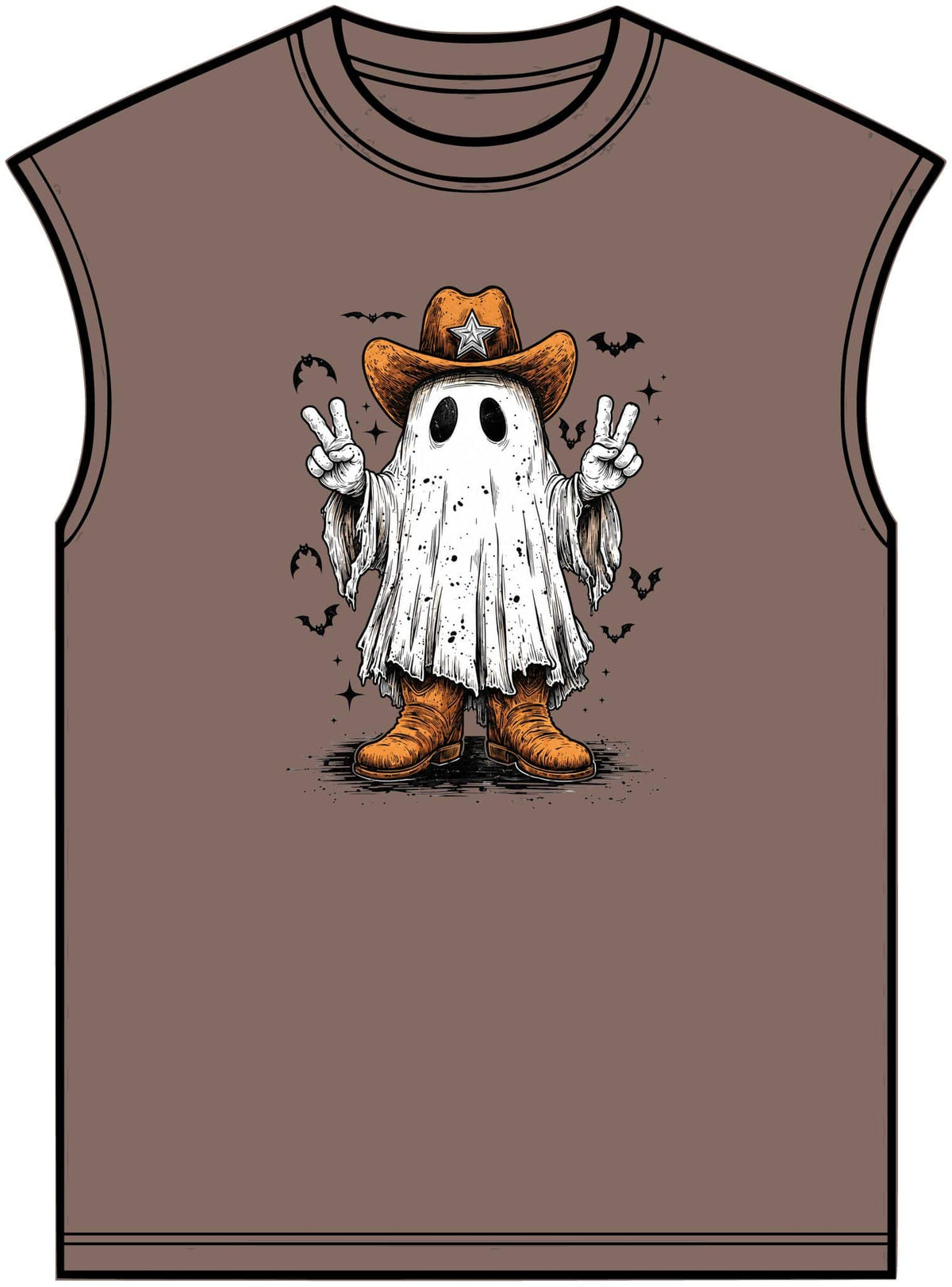 Howdy Ghost Unisex Garment-Dyed Muscle Tee image