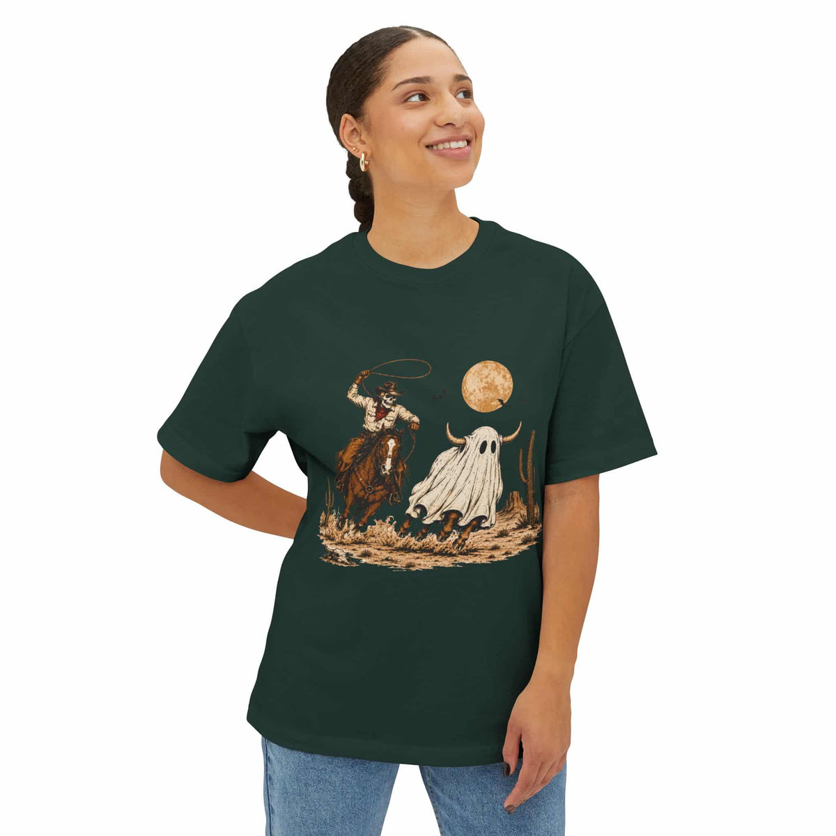 Halloween Cowboy Unisex Oversized Boxy Tee image 42