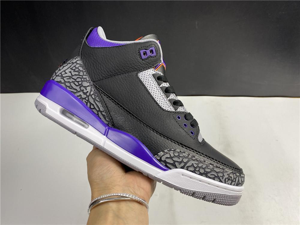 AJ 3 Retro Black Court Purple Shoes Sneakers - nk0000817 image 8