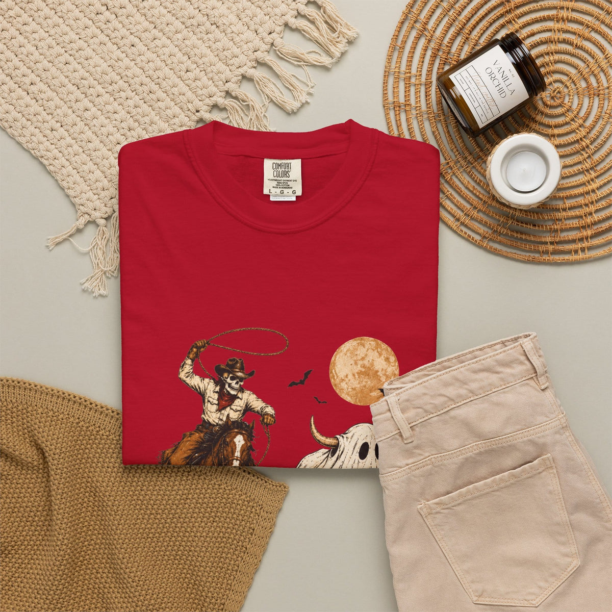 Halloween Basketball Skeleton Unisex Garment-Dyed T-shirt image 87