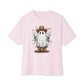 Howdy Ghost Unisex Oversized Boxy Tee - Soft Pink, L image