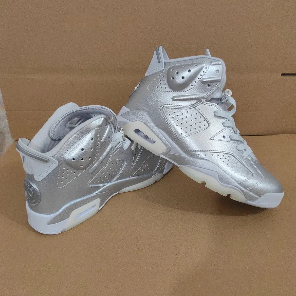 PSG x AJ 6 Metallic Silver Shoes Sneakers - nk0004782 image 11