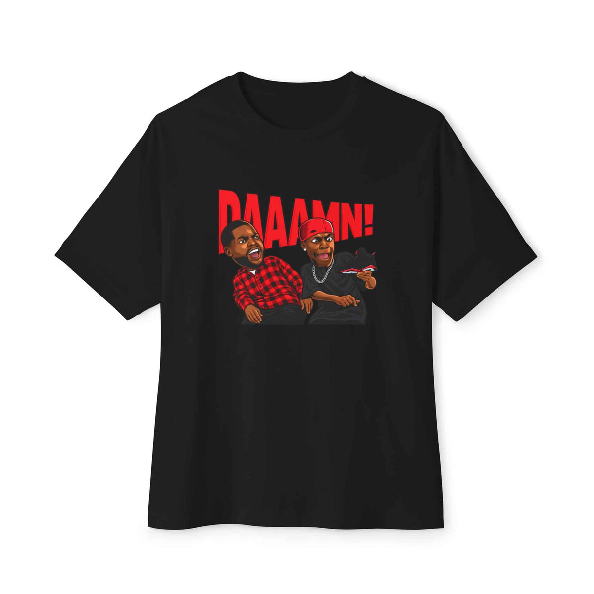 Graphic Print Unisex Oversized Boxy Tee – POD0035 - Black, XS image