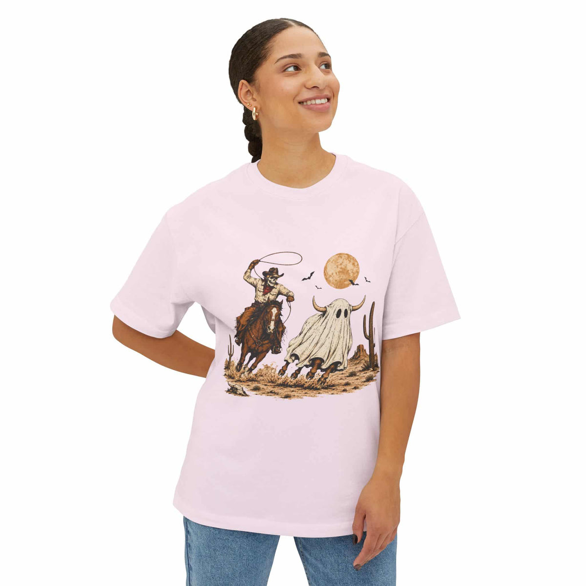 Halloween Cowboy Unisex Oversized Boxy Tee image 14