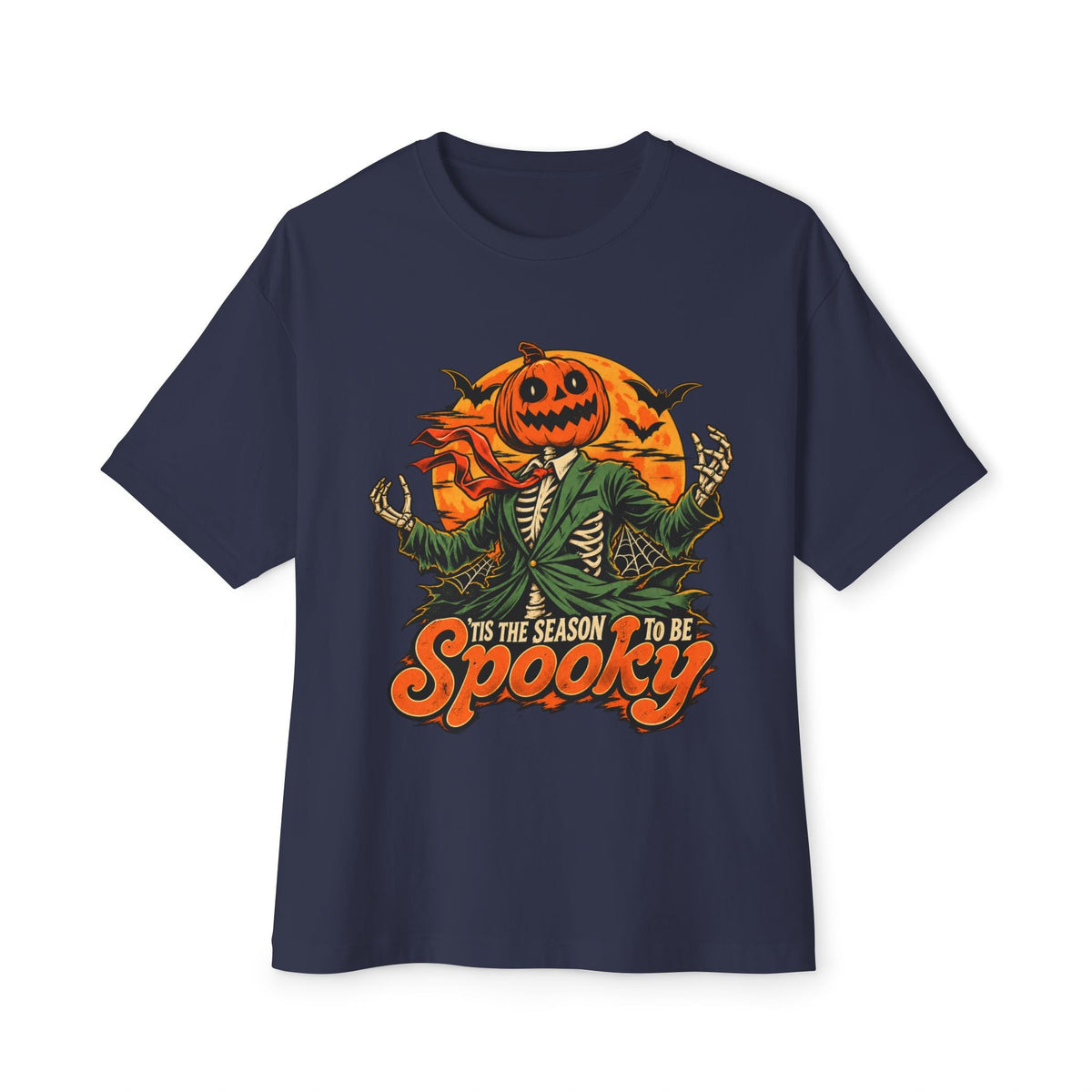 Spooky Season Unisex Oversized Boxy Tee - Navy, 2XL image