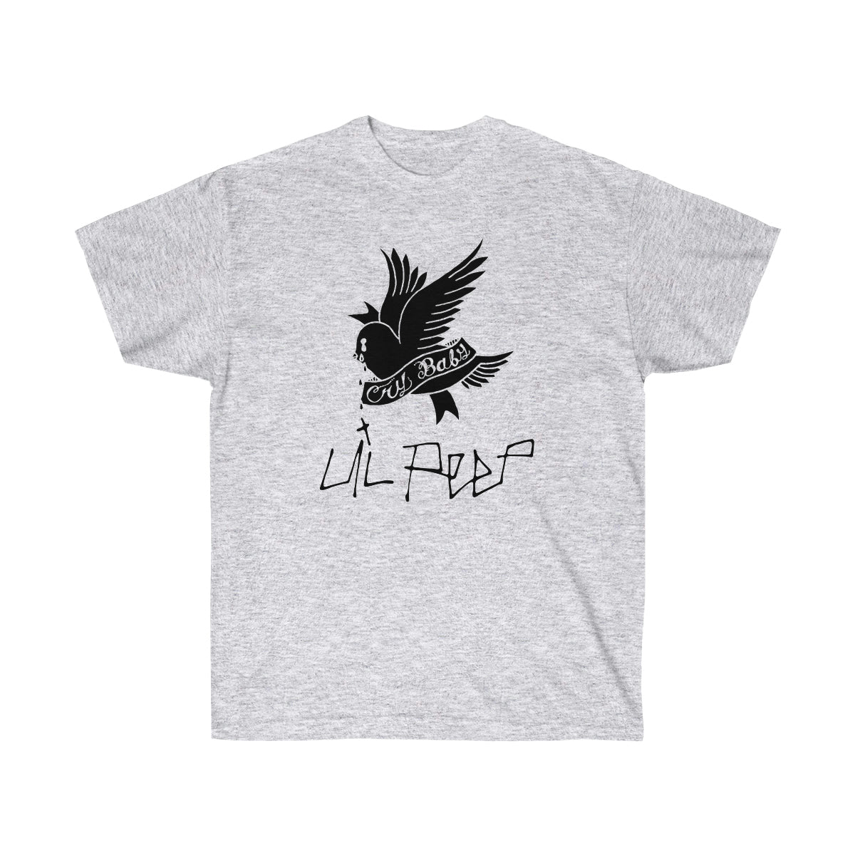 Crybaby Bird Black Men T-Shirt - Ash, XL image