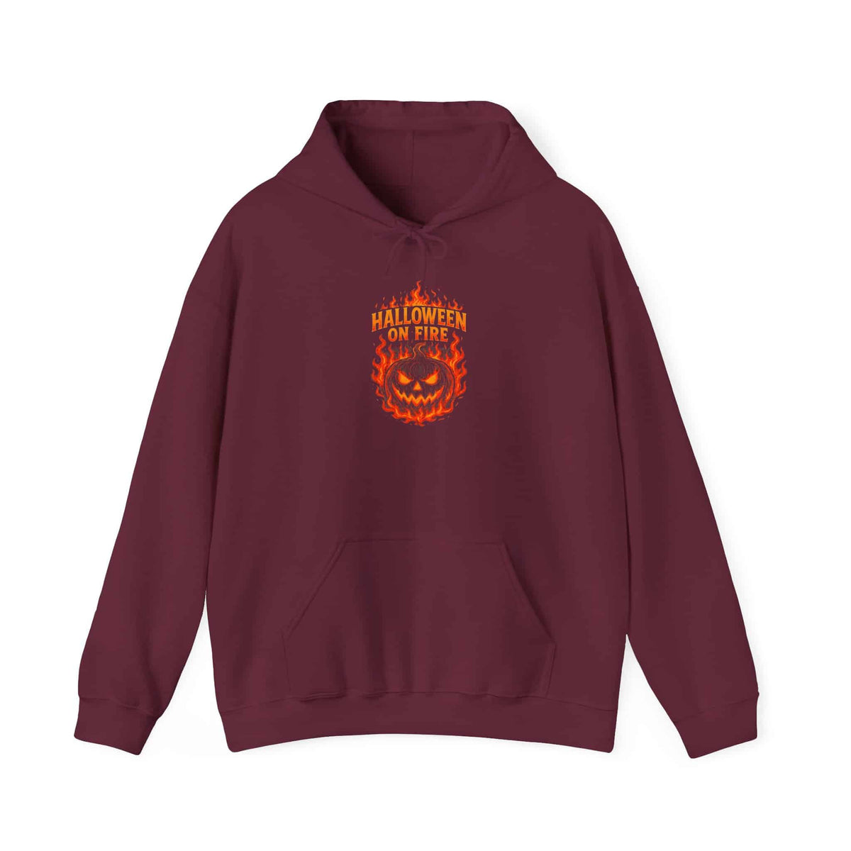 Halloween on Fire Hooded Sweatshirt - 3XL, Maroon image