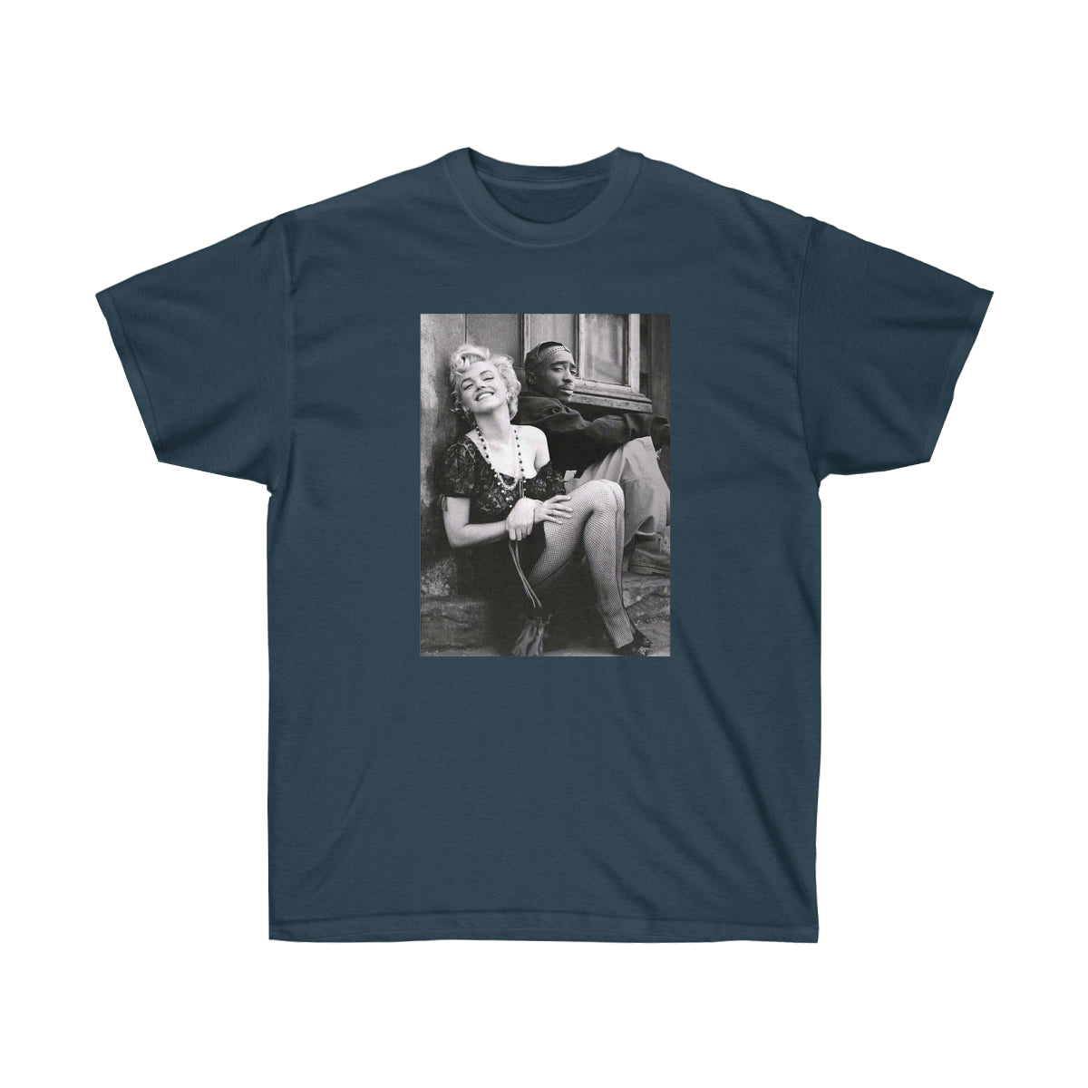 Marilyn Monroe &amp; 2Pac Men T-Shirt - Blue Dusk, XL image