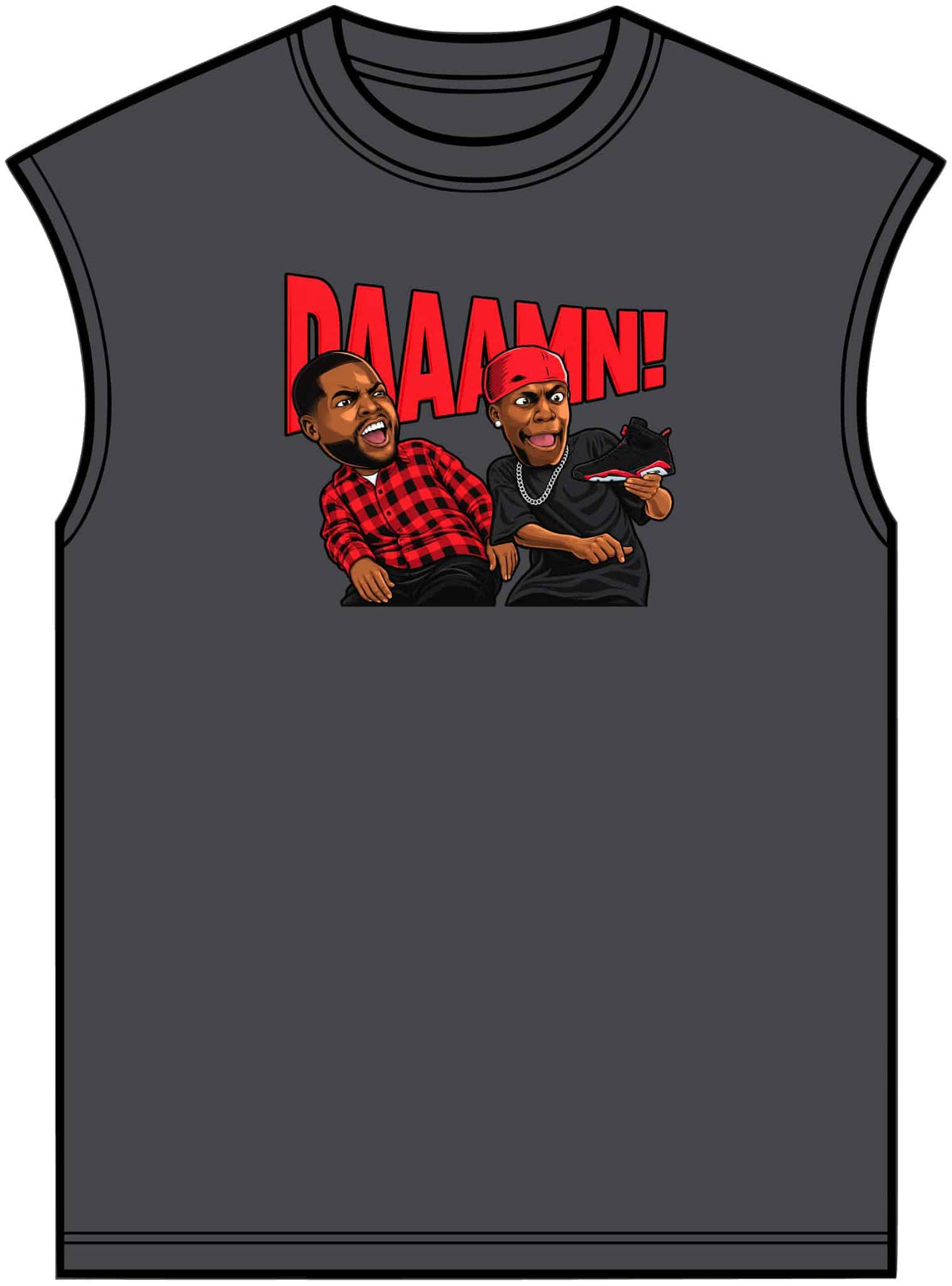 Graphic Print Unisex Garment-Dyed Muscle Tee – POD0035 image