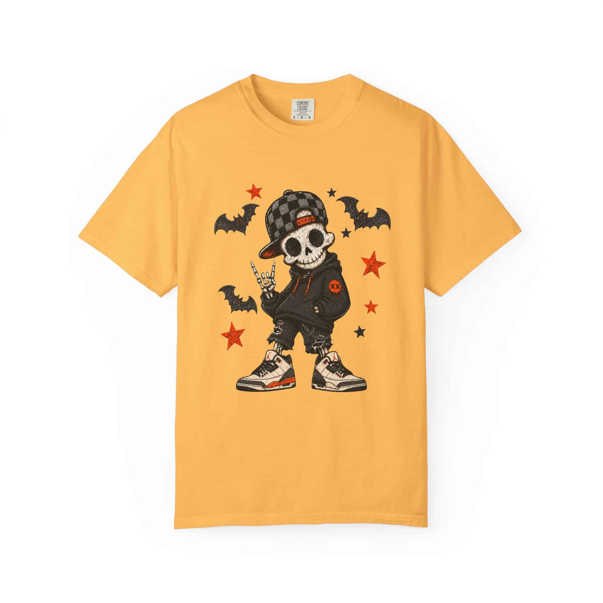 Boy Skeleton Halloween Unisex Garment-Dyed T-shirt image