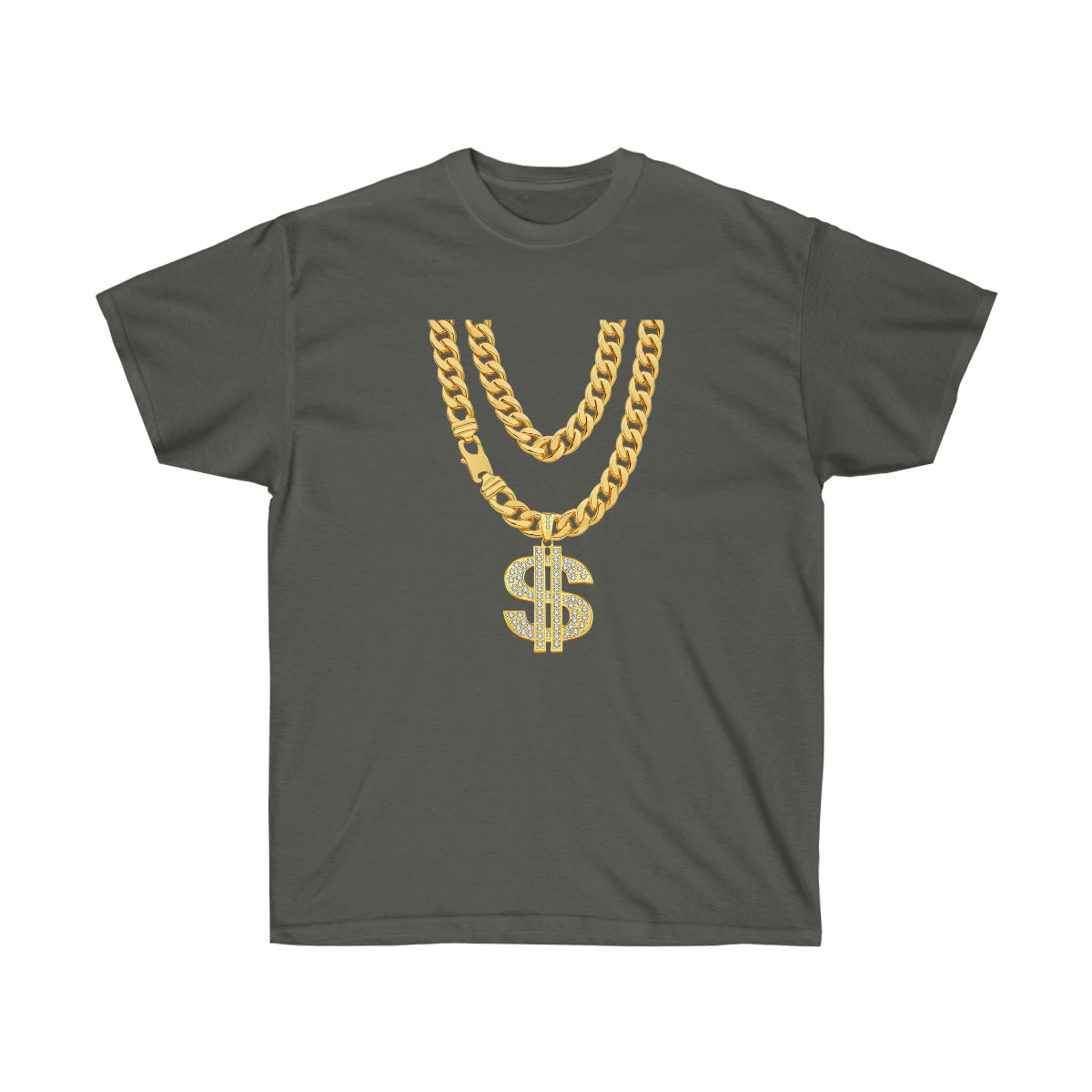 Necklace Dollar Men T-Shirt - Charcoal, 3XL image