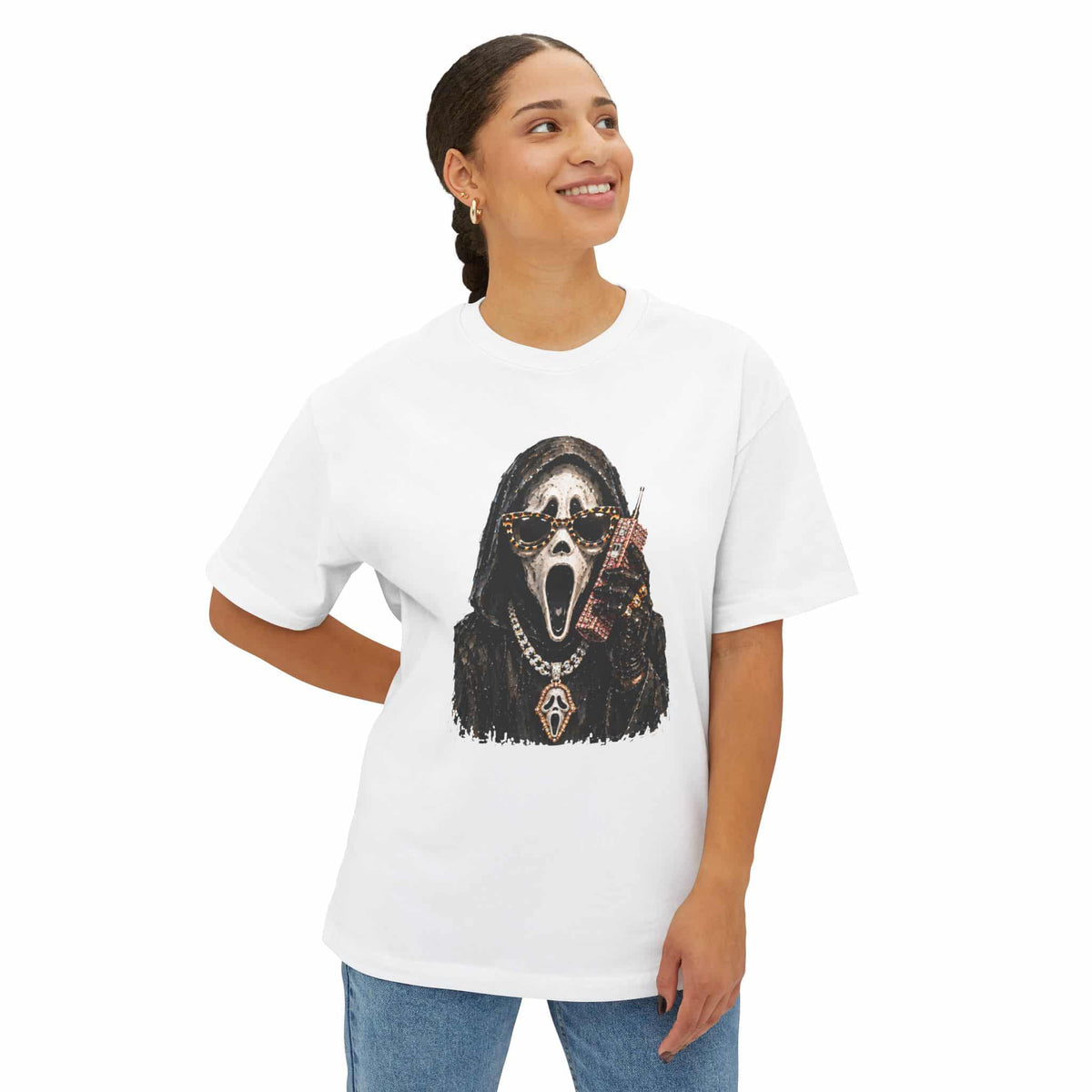Halloween Ghostface Unisex Oversized Boxy Tee image 33