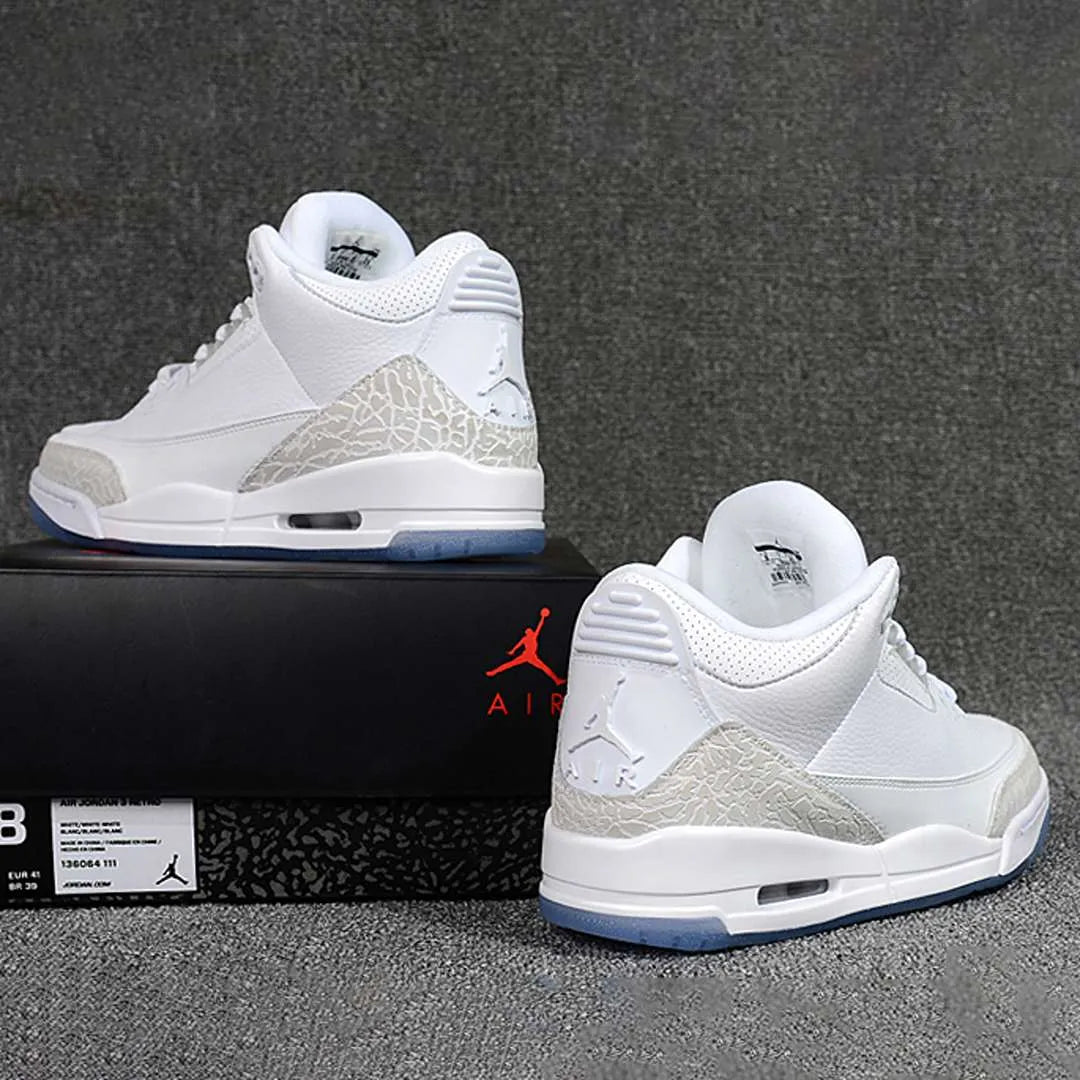 AJ 3 Pure White Shoes Sneakers - nk0001642 image 10