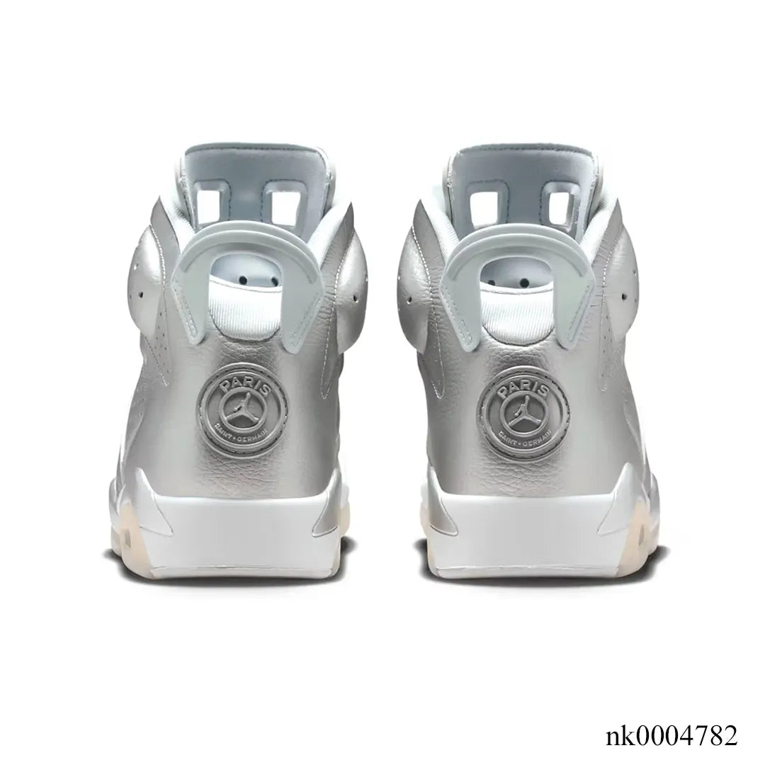 PSG x AJ 6 Metallic Silver Shoes Sneakers - nk0004782 image 4