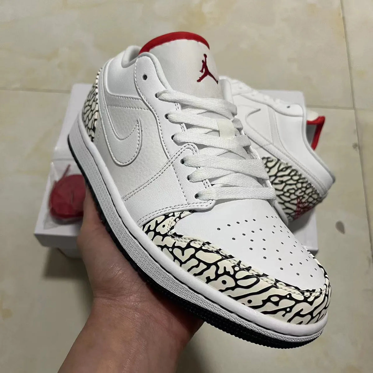 AJ 1 Phat Low Cement Grey Shoes Sneakers - nk0003694 image 2