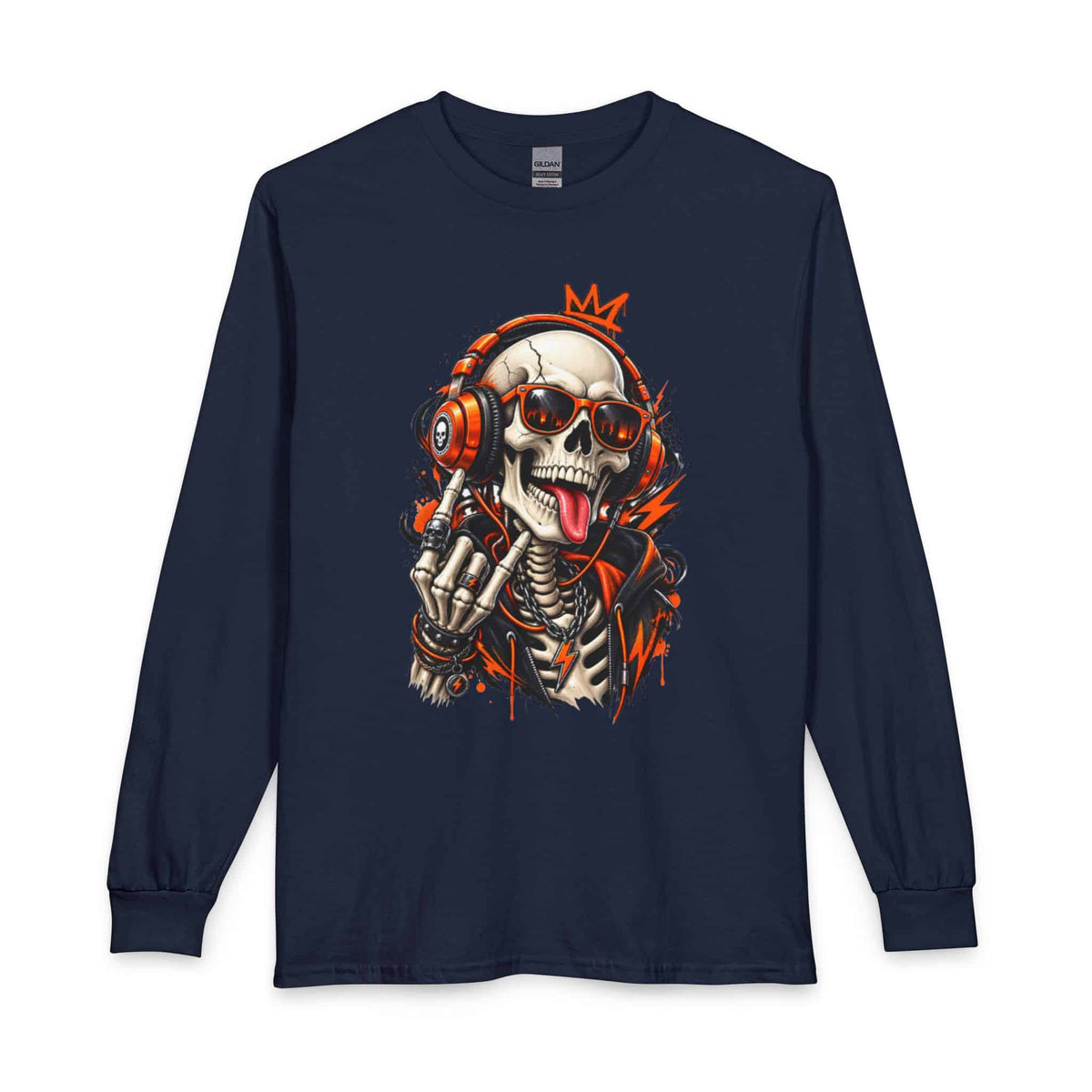 Neon Skull DJ Long Sleeve T-Shirt image