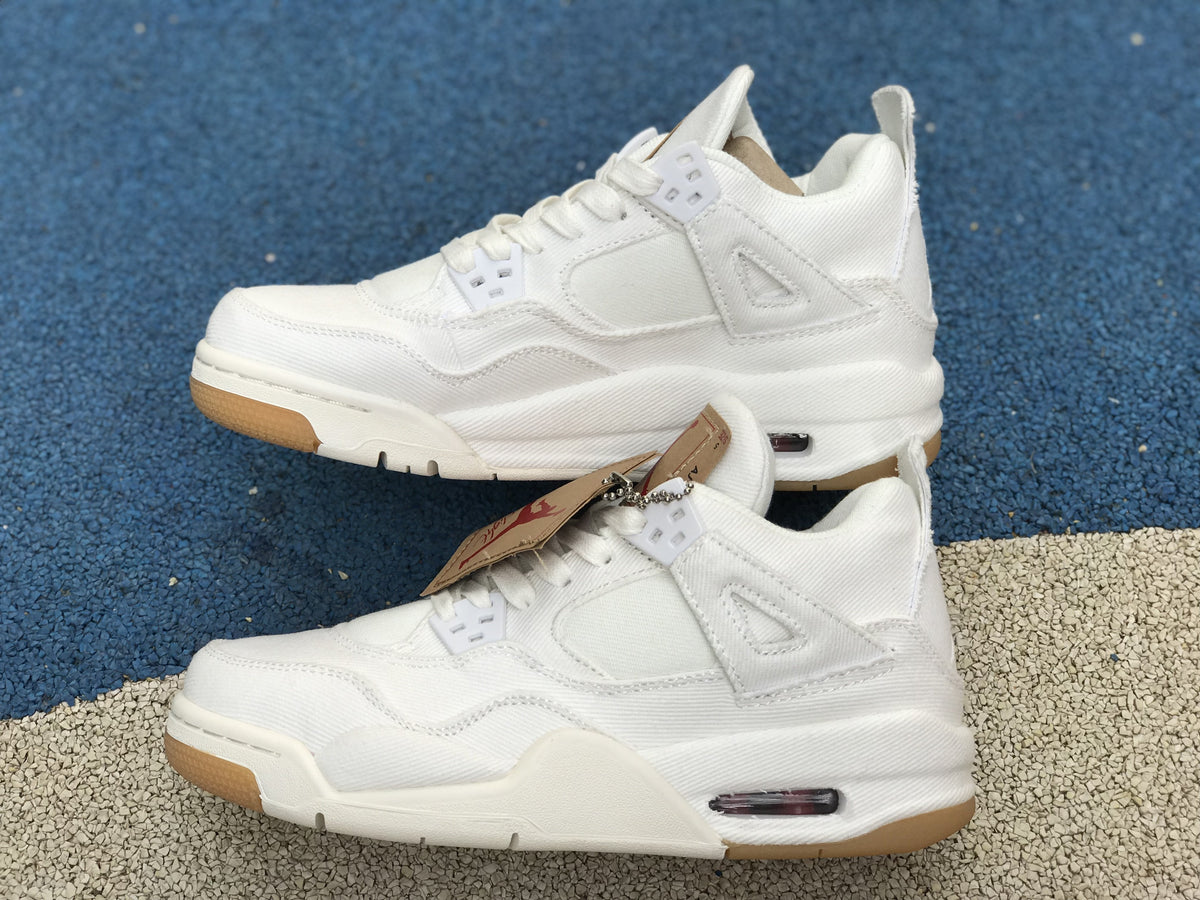 AJ 4 Retro Levi's White (Levi's Tag) Shoes Sneakers - nk0000657 image 11