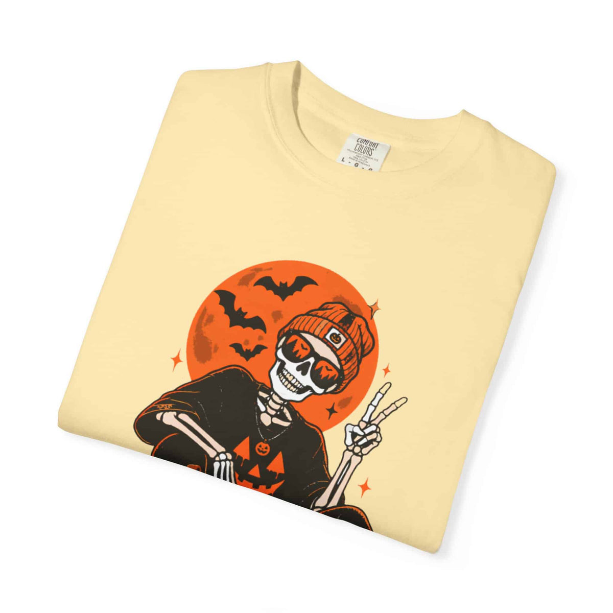 Retro Skater Skeleton Halloween Unisex Garment-Dyed T-shirt image 20